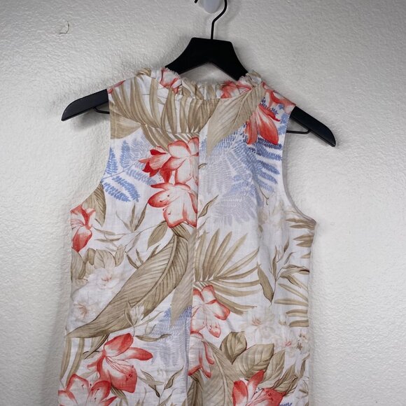 Tommy Bahama Womens Two Palms Ruffle Linen Shift Dress Multicolor Tropical Sz XS - Picture 3 of 16